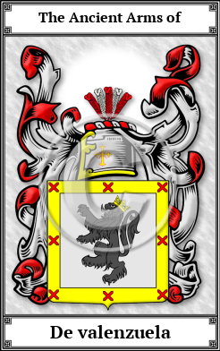De valenzuela Family Crest Download (JPG)  Book Plated - 150 DPI